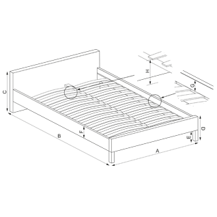 Lova su stalčiais 160 HML - Image 2