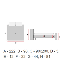 Kušetė -tachta BSG222