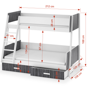 Dviaukštė lova BMLOBED212/126