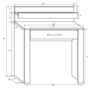 Kosmetinis staliukas BMCROS 80